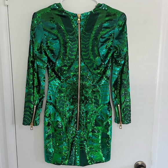 Gorgeous Balmain x HM green sequin dress size 4 - Picture 3 of 10